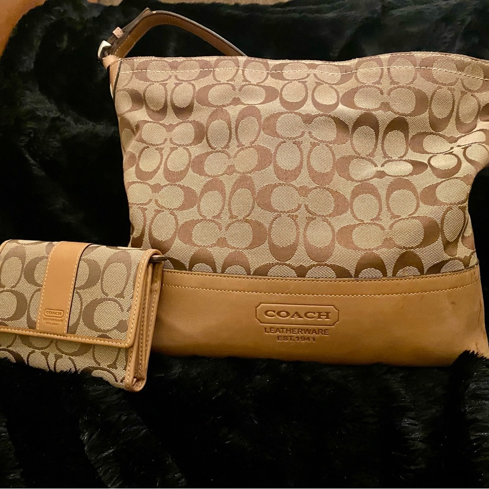 Coach shoulder bag and matching wallet